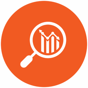 Orange icon with eyeglass on it