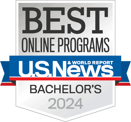 Badge for U.S. News and World Report's Best Online Bachelor's Programs of 2024