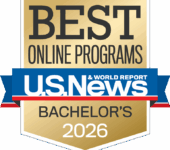U.S. News and World Report's badge for Best Online Bachelor's Programs 2025