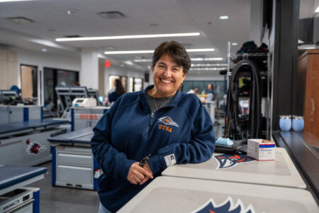 Brenda Davila in the Athletic Training Room