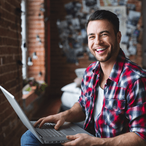 online student with his laptop