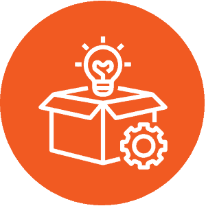 orange icon illustrating product development and design