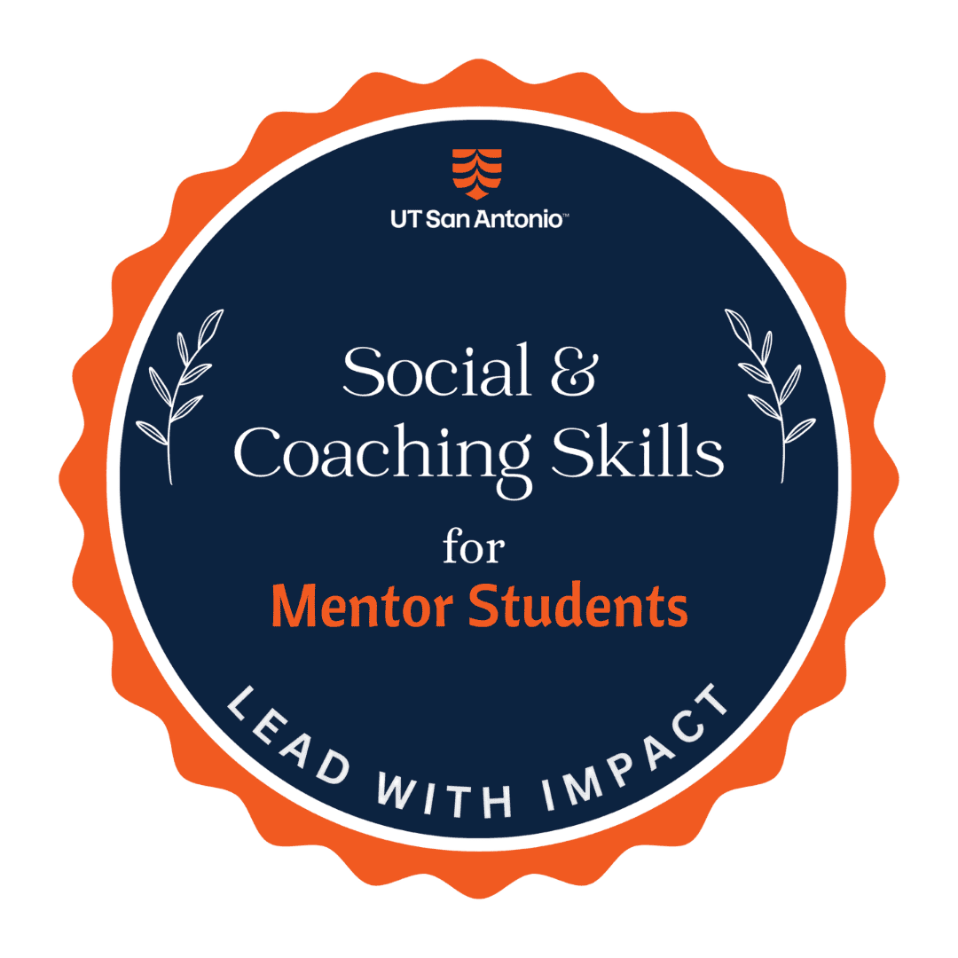 Mentor Collective Credly Badge that says Social and Coaching Skills for Mentor Students Lead with Impact
